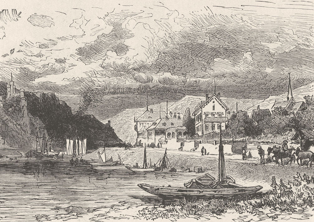 GERMANY. Assmannshausen 1903 old antique vintage print picture